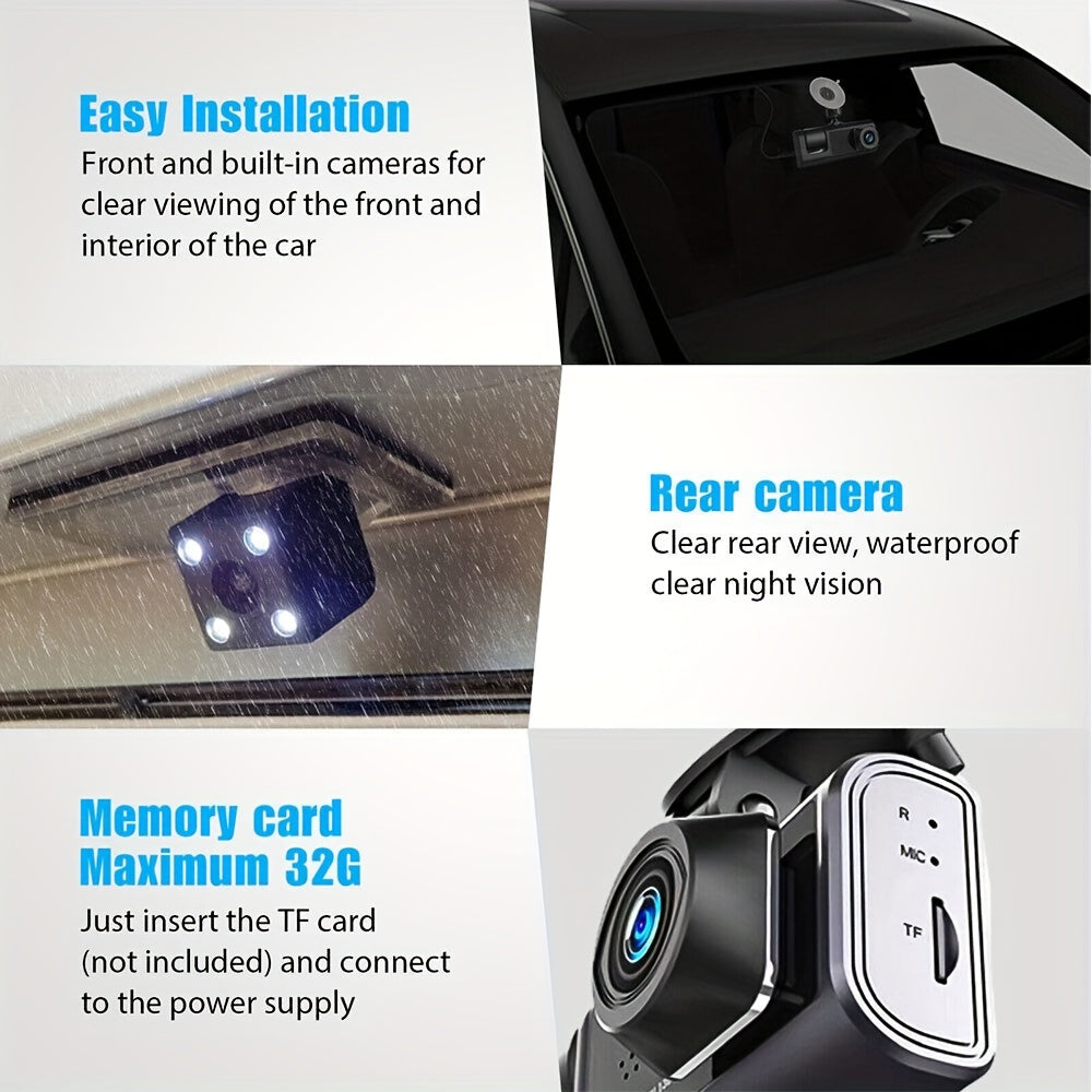 2025 New Arrival Safe Driving 3 Channel Camera Cycle Video Recorder