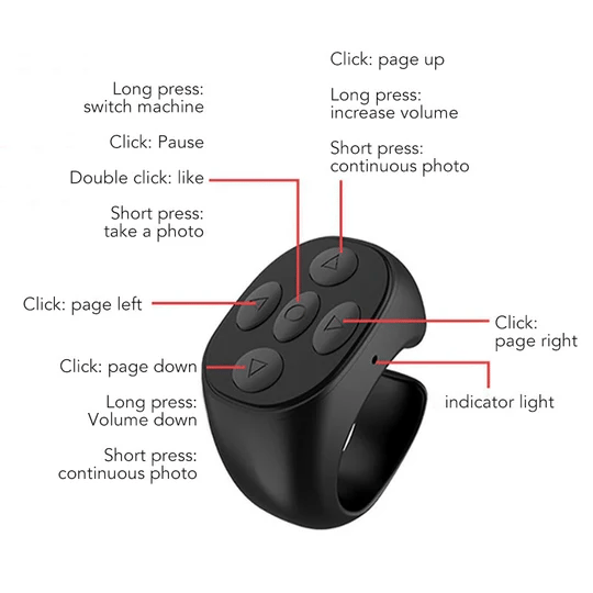 Limited Time Promotion 49% OFF  Fingertip Wireless Bluetooth Remote Control