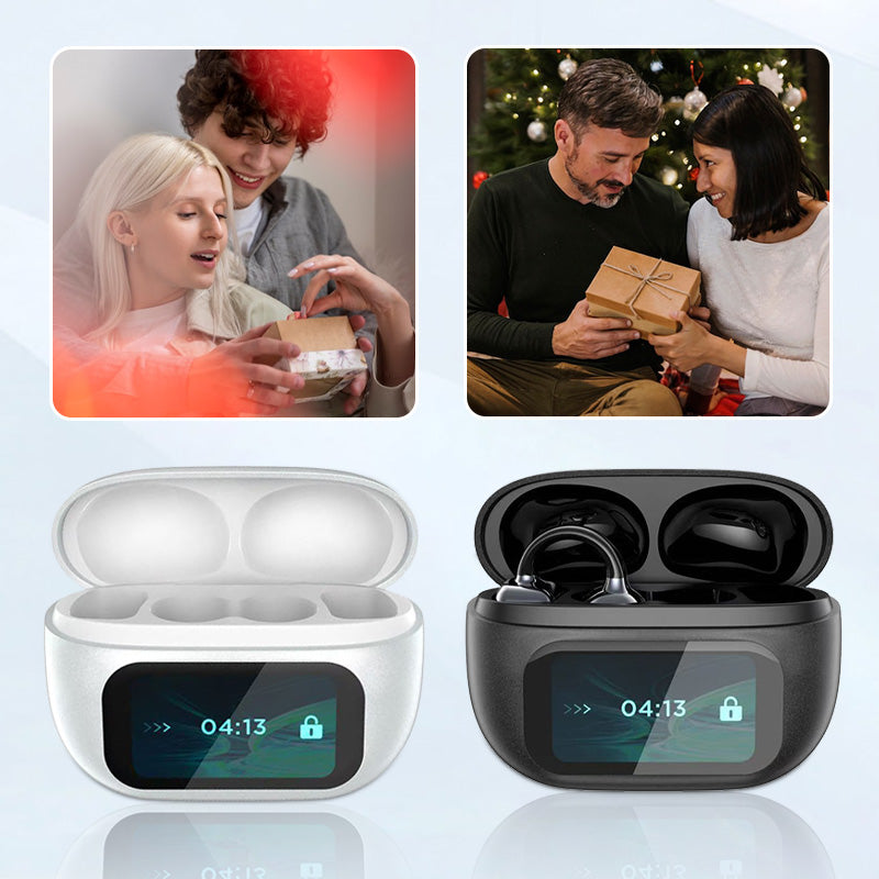 2025 HOT SALE  Ear Clip-on Smart Color Screen Intelligent Translation Headset