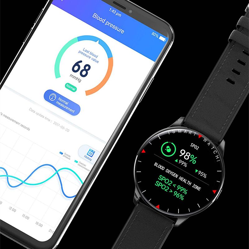 [All day monitoring of heart rate and blood pressure]Pousbo  Multifunctional Waterproof Sports Smartwatch