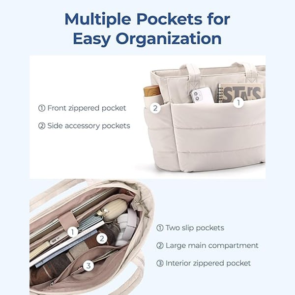 ??Lightweight Puffy Tote Bag