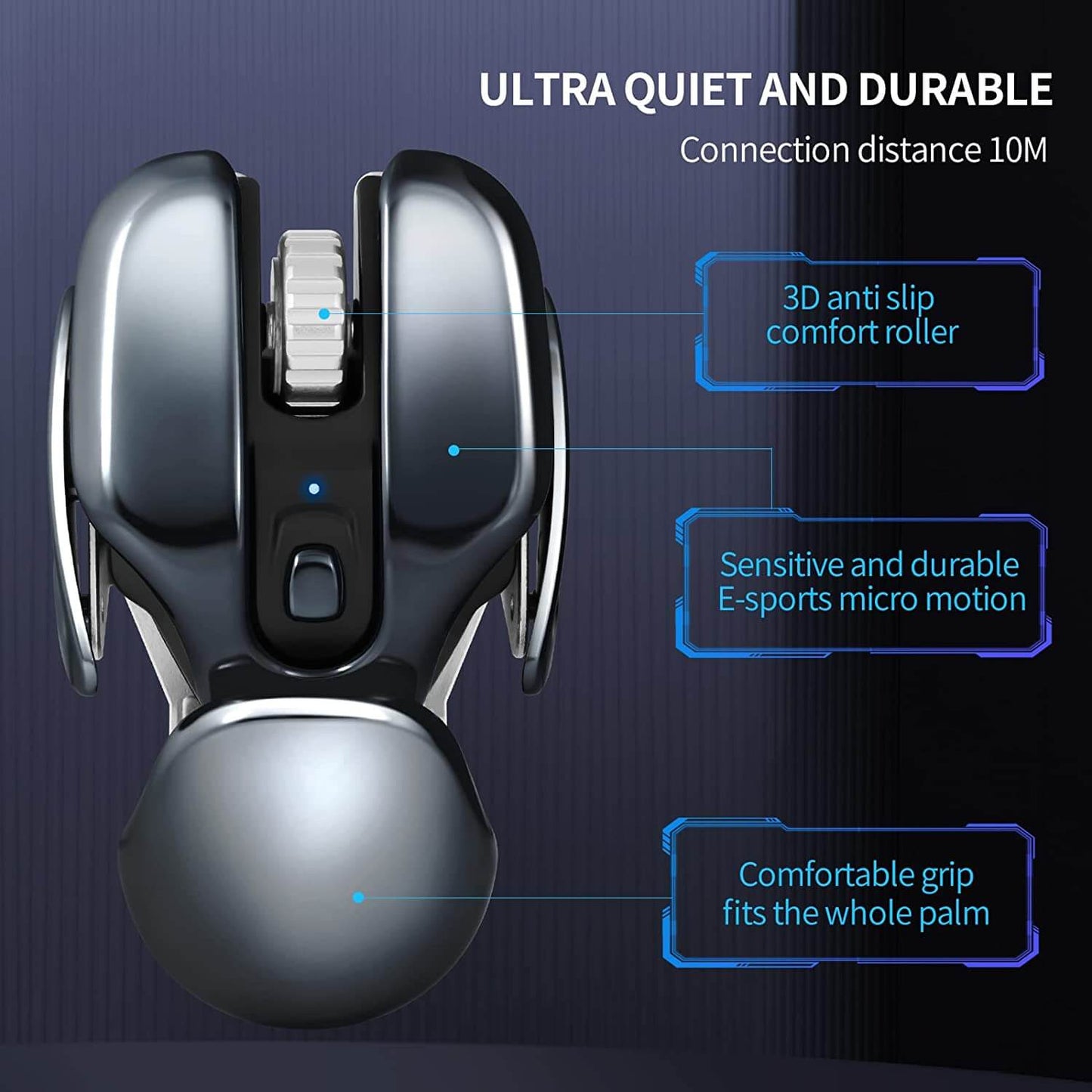 2023 New Hot Sale 50% Off Wireless Ergonomics Metal Mouse