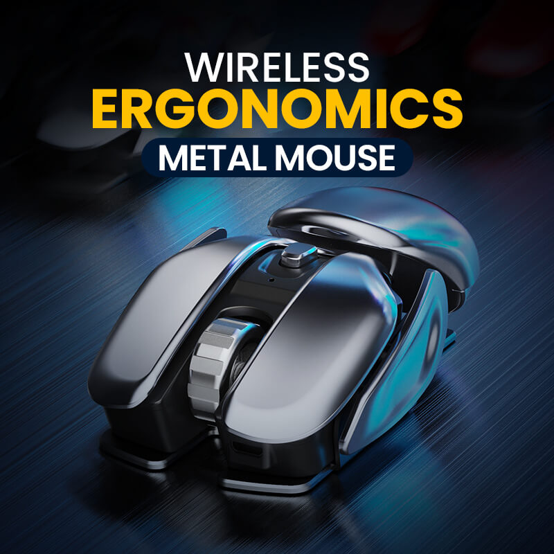 2023 New Hot Sale 50% Off Wireless Ergonomics Metal Mouse