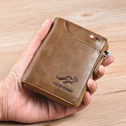 (🎁2025 New Year Hot Sale🎁)Men Wallet Zipper Genuine Leather Purse ( RFID PROTECTED )