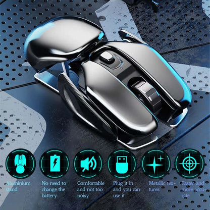 2023 New Hot Sale 50% Off Wireless Ergonomics Metal Mouse