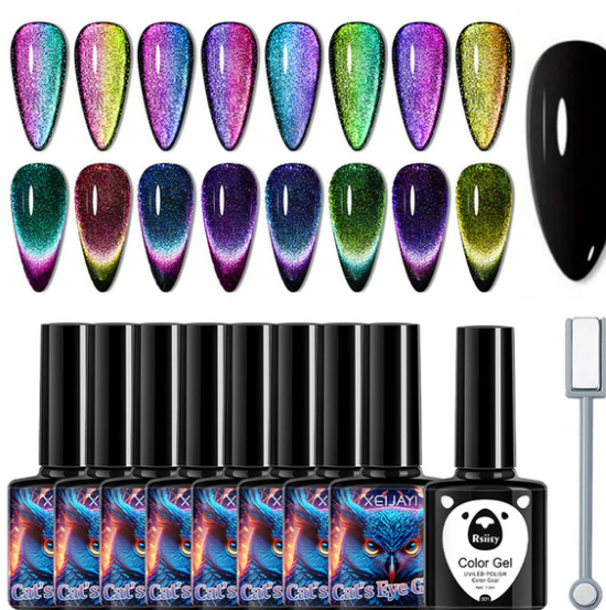 ??Christmas Gift idea 49%OFF??Glitter Rainbow Cat Eye Gel Nail Polish