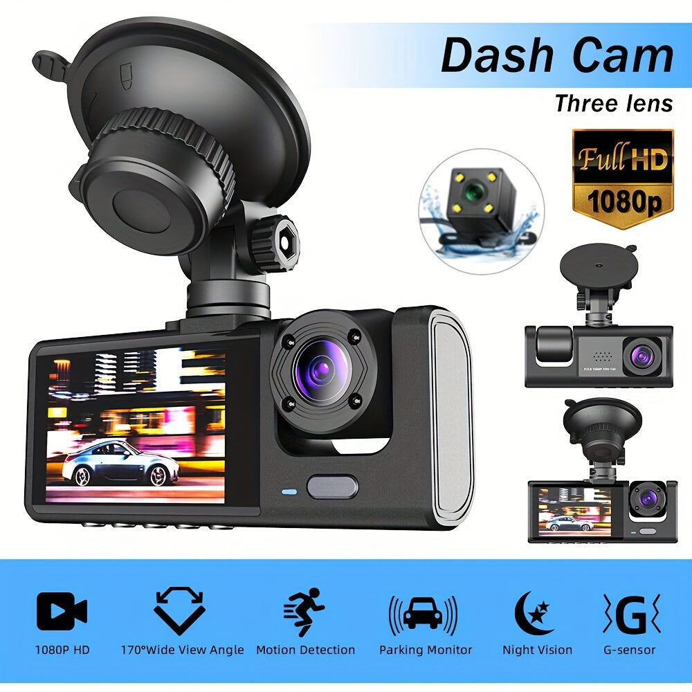 2025 New Arrival Safe Driving 3 Channel Camera Cycle Video Recorder