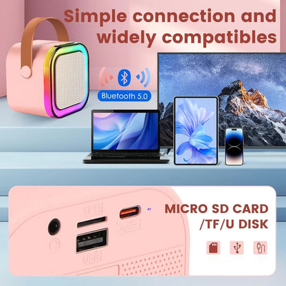 Last Day Promotion 50% OFF Mini Karaoke Machine with Wireless Microphones