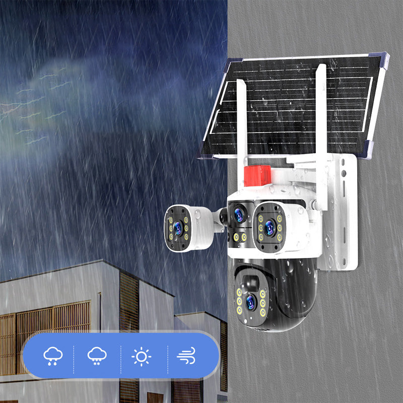 2025 New Hot Sale  Triple-Lens Solar 360¡ã Dome Camera