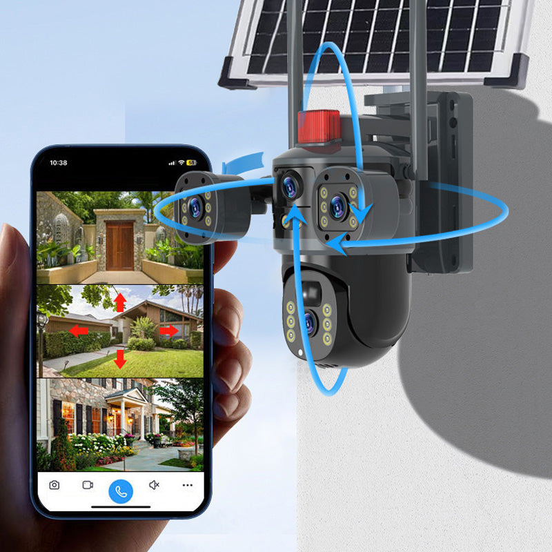 2025 New Hot Sale  Triple-Lens Solar 360¡ã Dome Camera