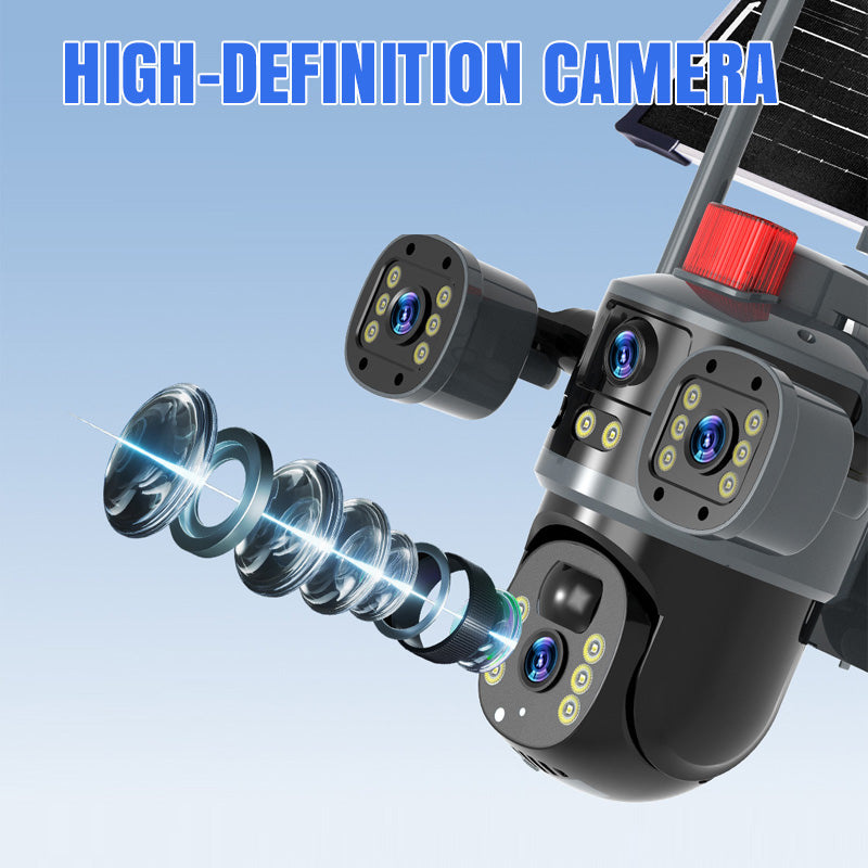 2025 New Hot Sale  Triple-Lens Solar 360¡ã Dome Camera