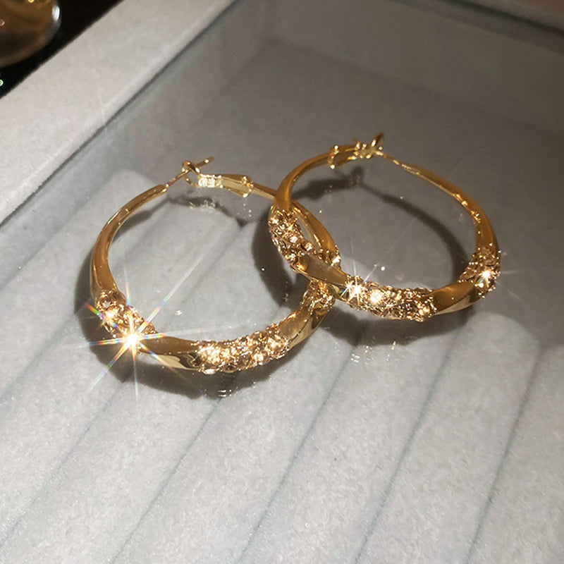 ??Circle Earrings with Zirconia